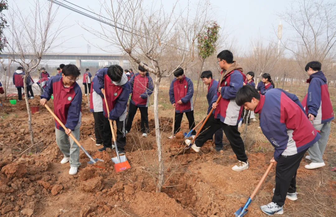 河南省洛阳市关工委在“红领巾生态林”举行义务植树活动